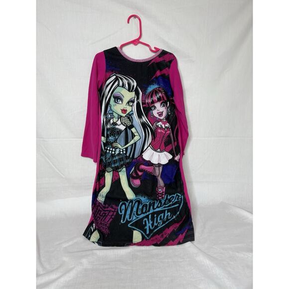 2015 Monster High Doll Pajamas Fleece Girls Size 7-8 Frightfully Tall Ghouls - Picture 1 of 7